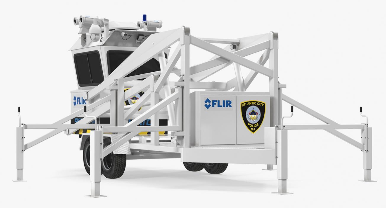 3D Flir SkyWatch Mobile Surveillance Tower Folded