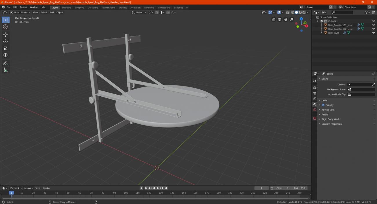 Adjustable Speed Bag Platform 3D model