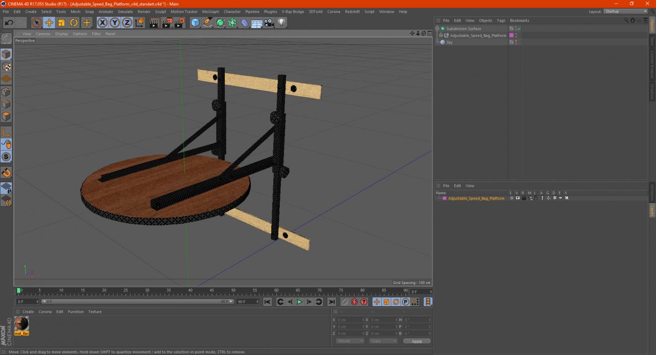 Adjustable Speed Bag Platform 3D model