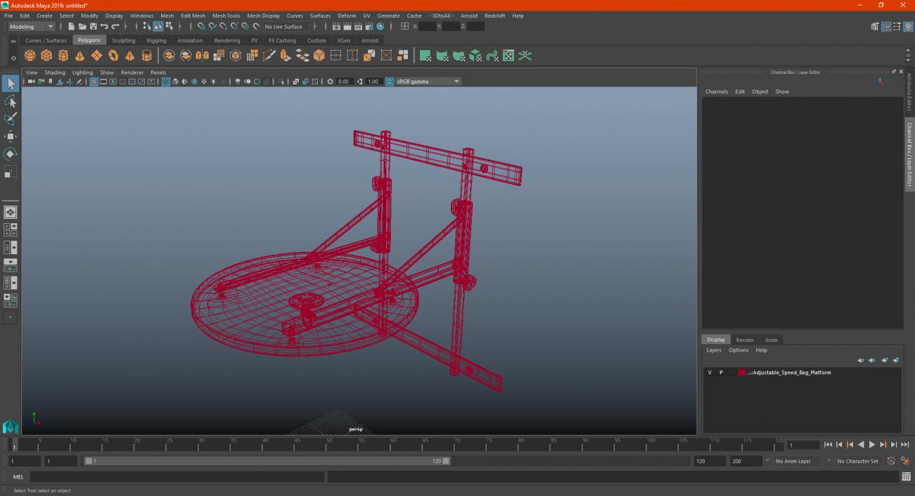 Adjustable Speed Bag Platform 3D model