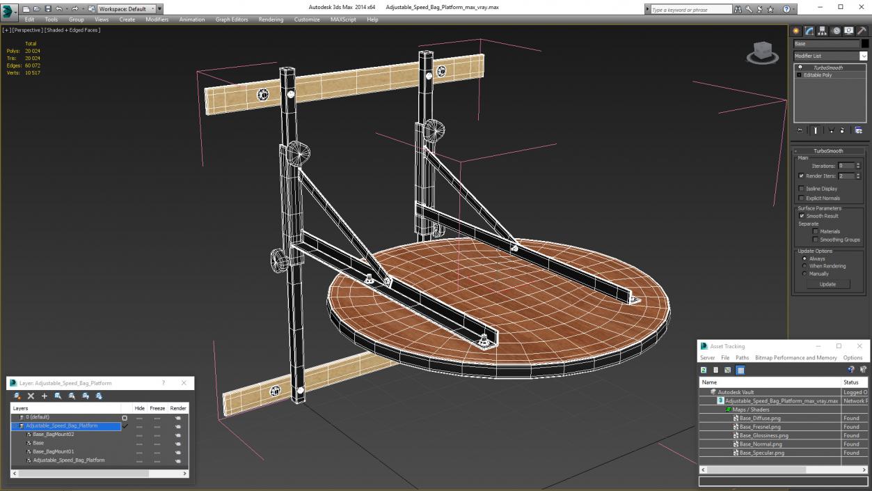 Adjustable Speed Bag Platform 3D model