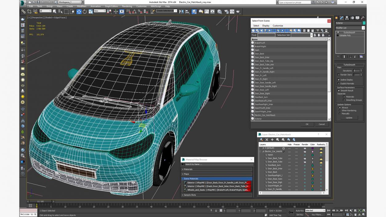 Electric Car Hatchback 3D