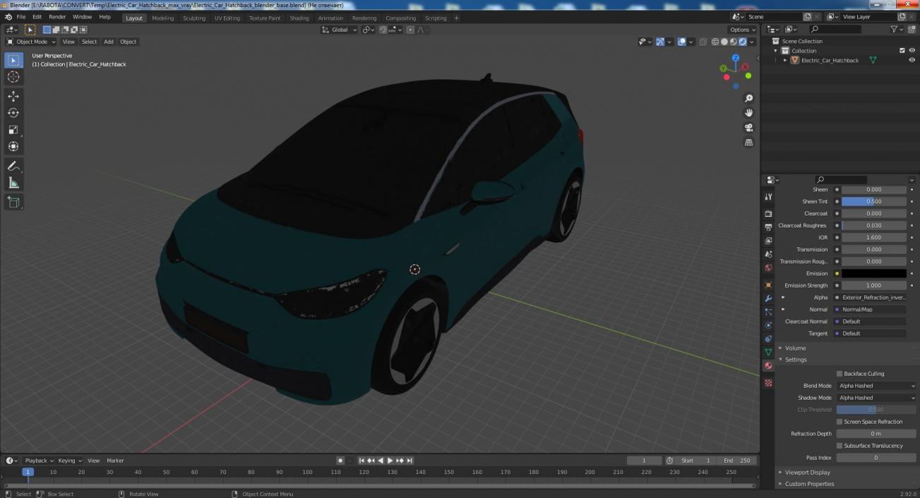 Electric Car Hatchback 3D