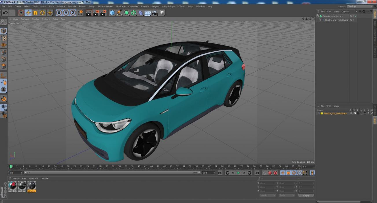 Electric Car Hatchback 3D