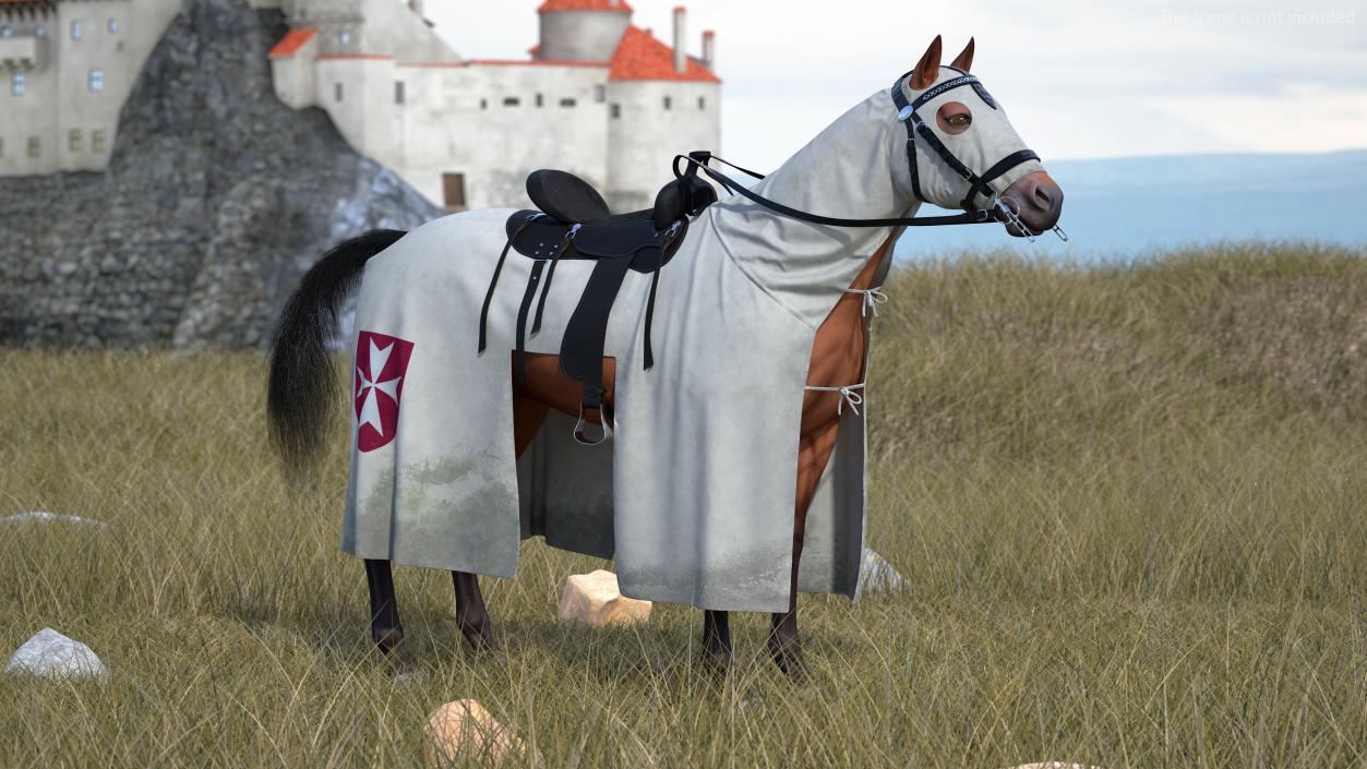 Crusader Horse Armor Dirt Fur 3D model