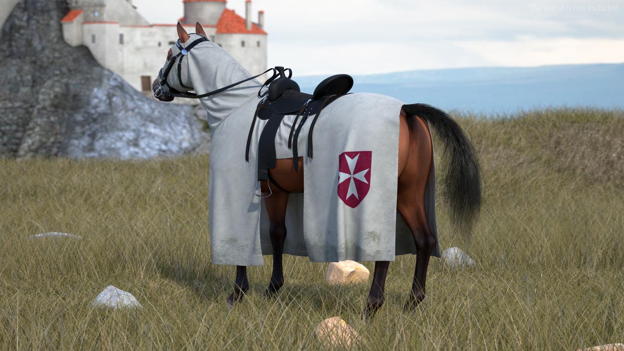 Crusader Horse Armor Dirt Fur 3D model