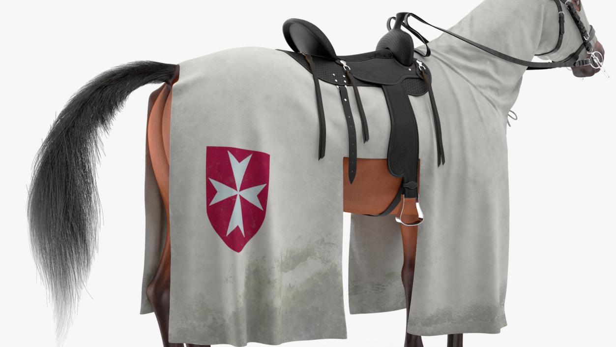 Crusader Horse Armor Dirt Fur 3D model