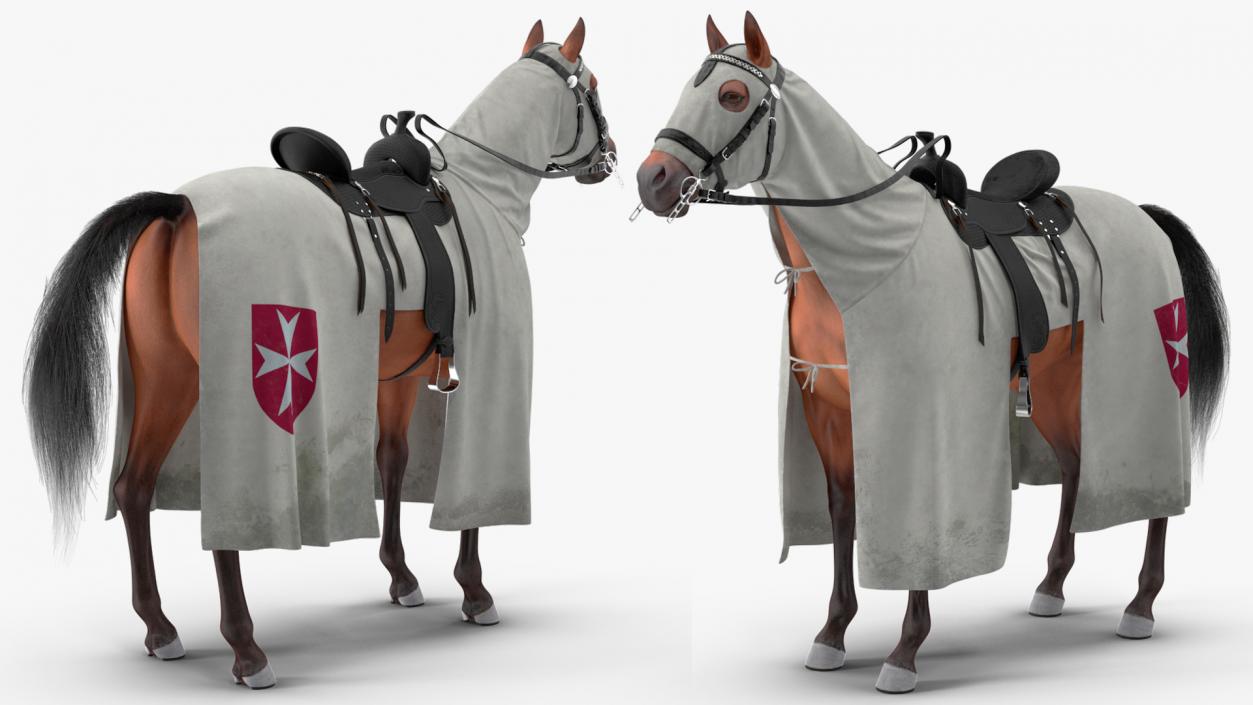 Crusader Horse Armor Dirt Fur 3D model