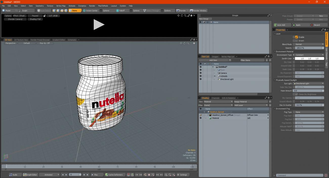 3D Nutella Hazelnut Spread model