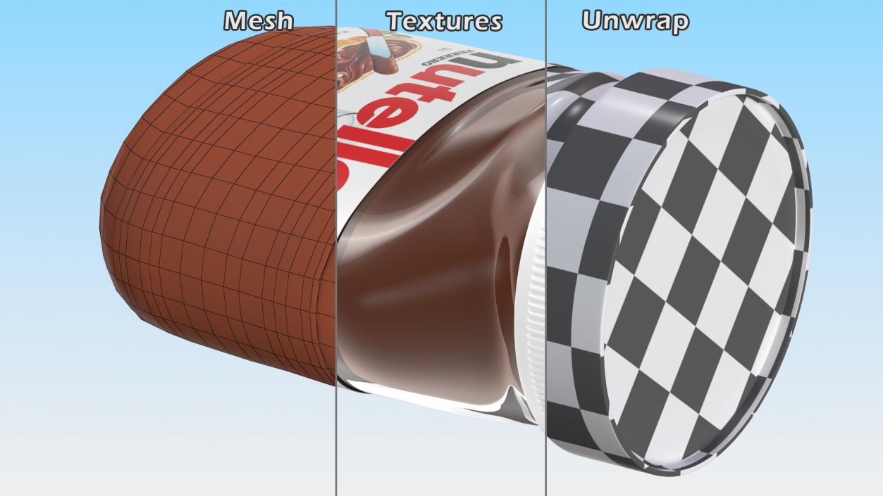 3D Nutella Hazelnut Spread model