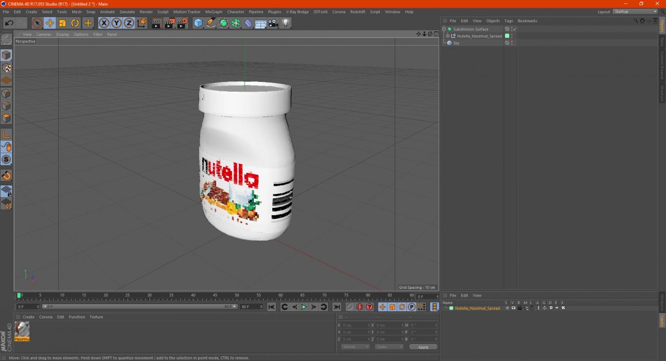 3D Nutella Hazelnut Spread model