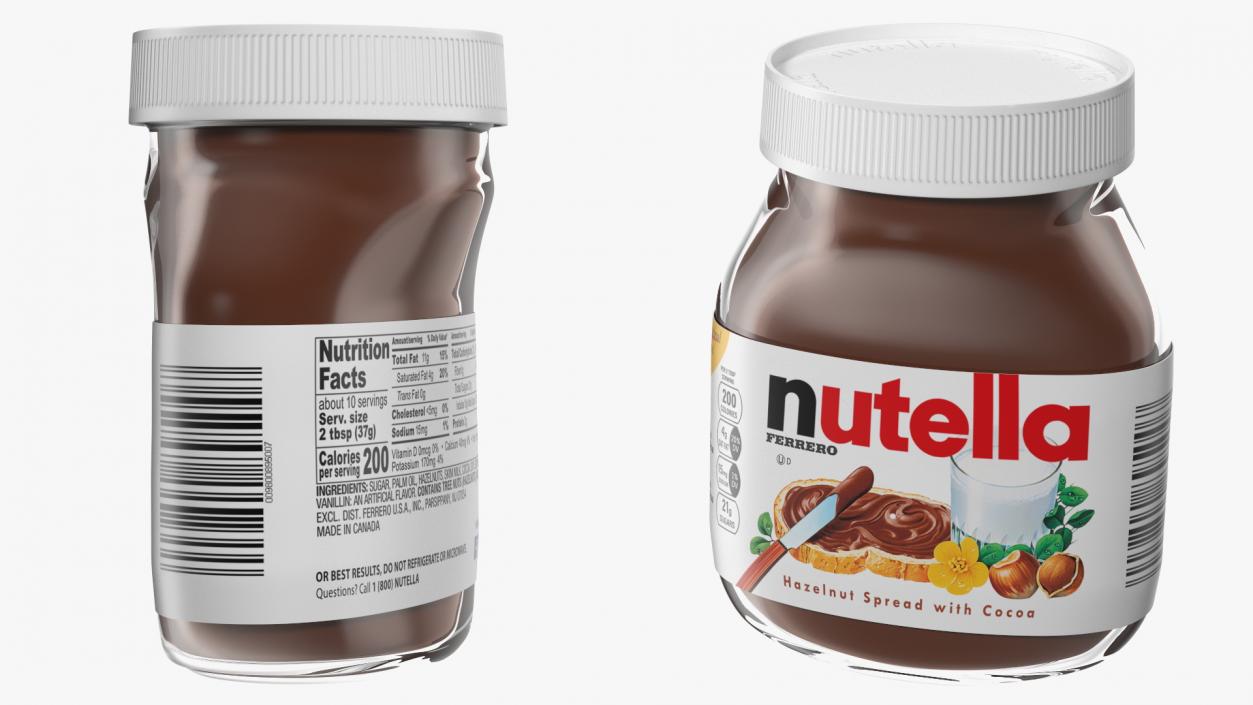 3D Nutella Hazelnut Spread model