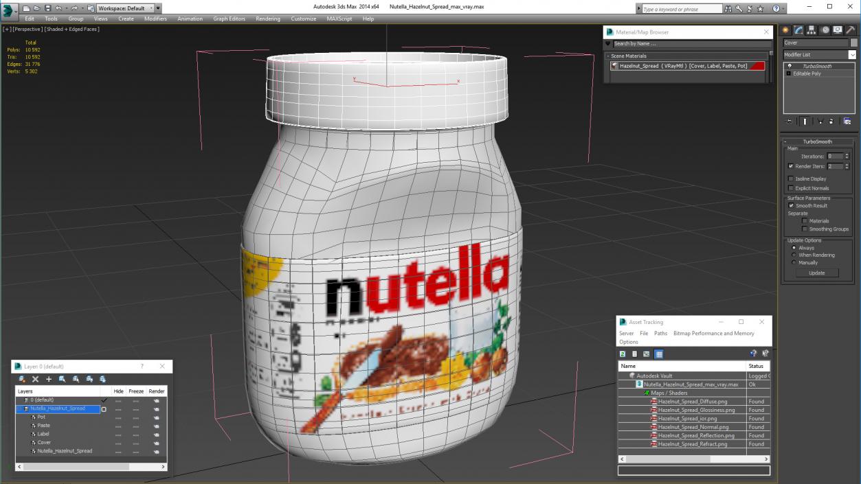 3D Nutella Hazelnut Spread model