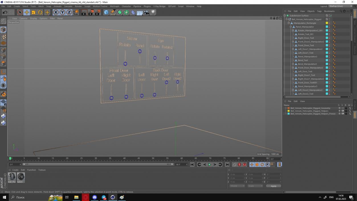 Bell Venom Helicopter Rigged for Cinema 4D 3D