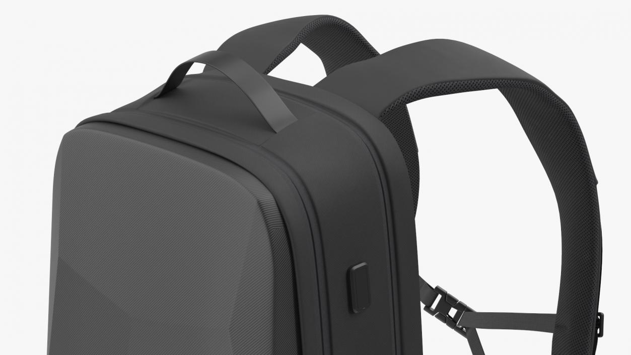 3D model Hard Shell Laptop Backpack Black on Mannequin