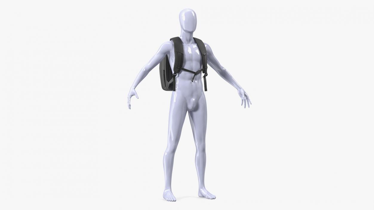 3D model Hard Shell Laptop Backpack Black on Mannequin