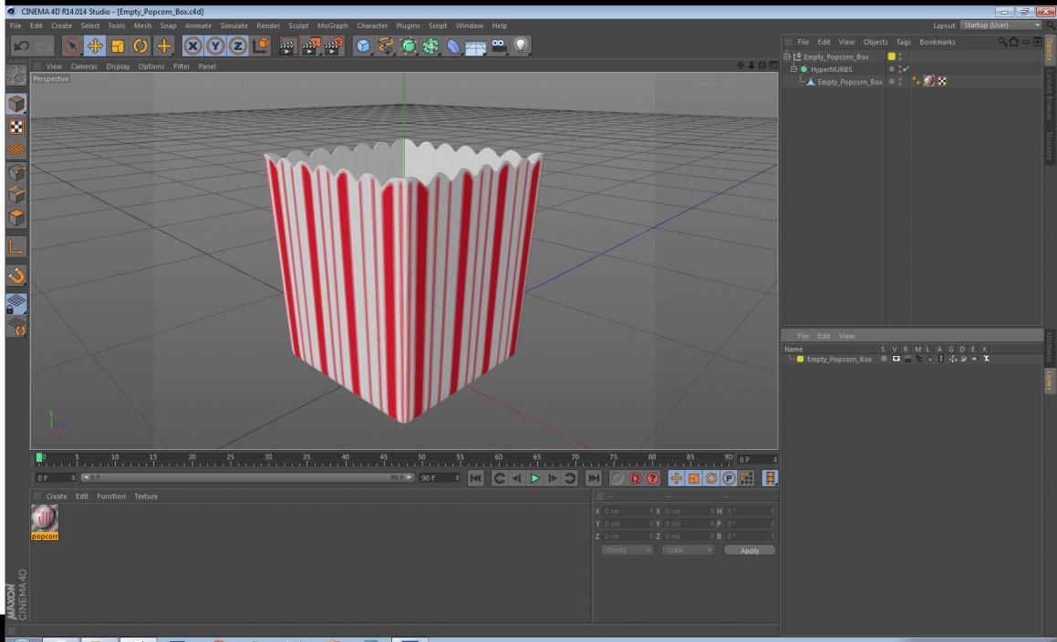 Empty Popcorn Box 3D