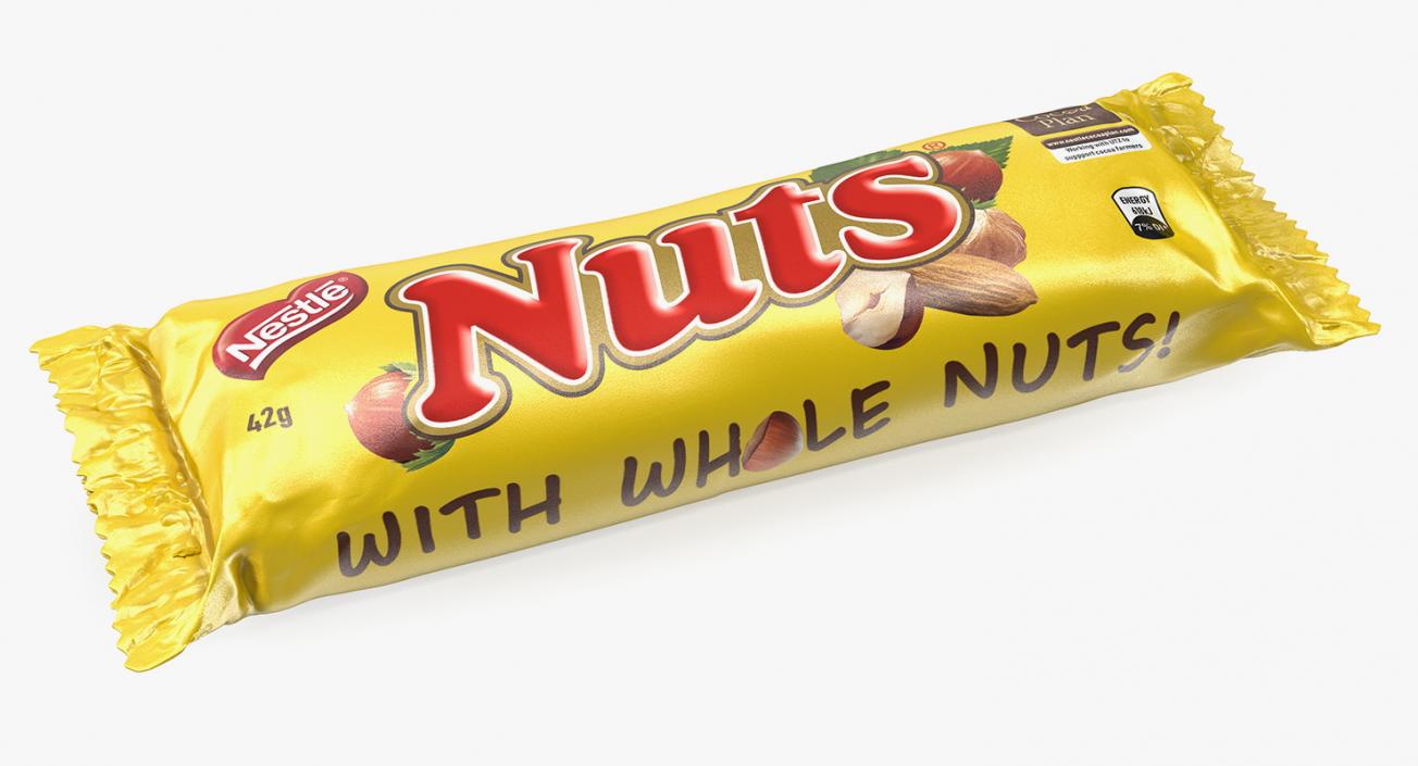 3D Nuts Chocolate Bar model