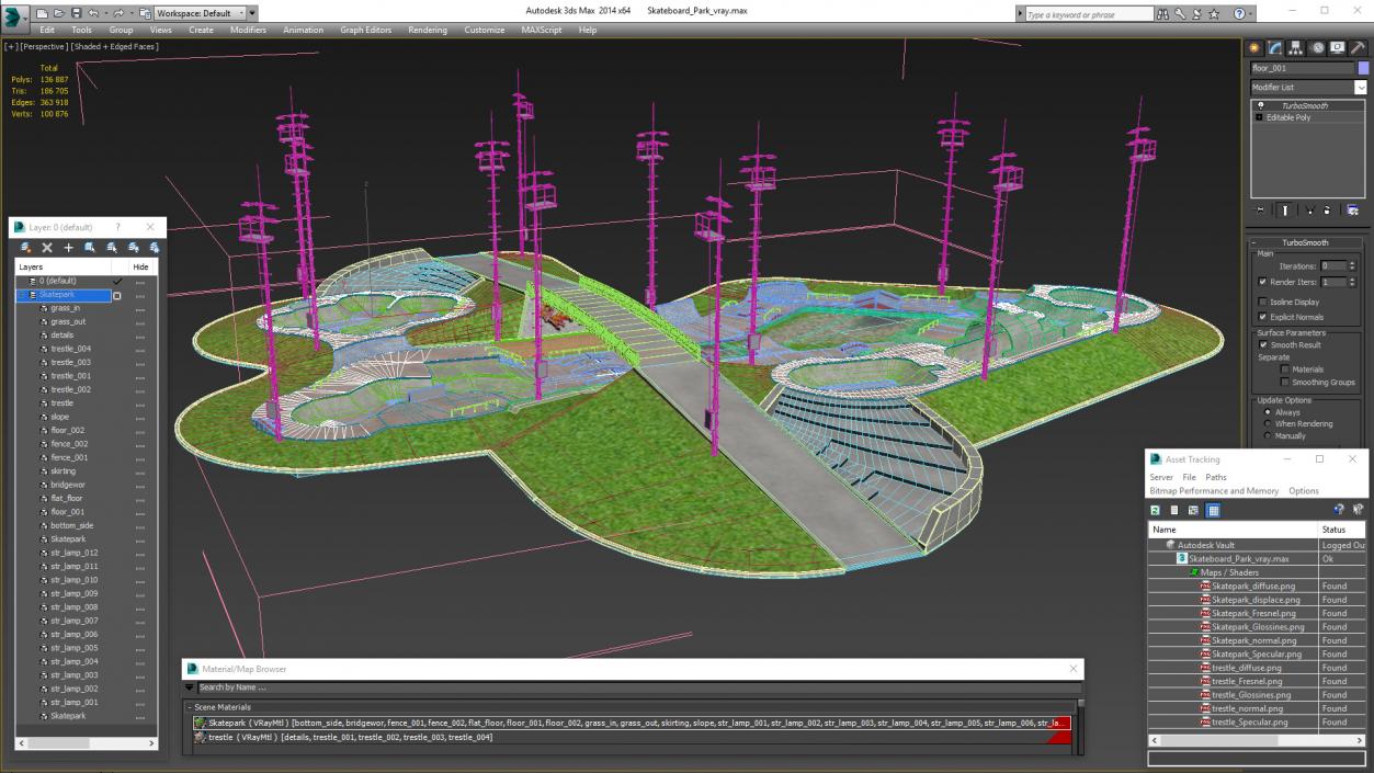 3D model Skateboard Park