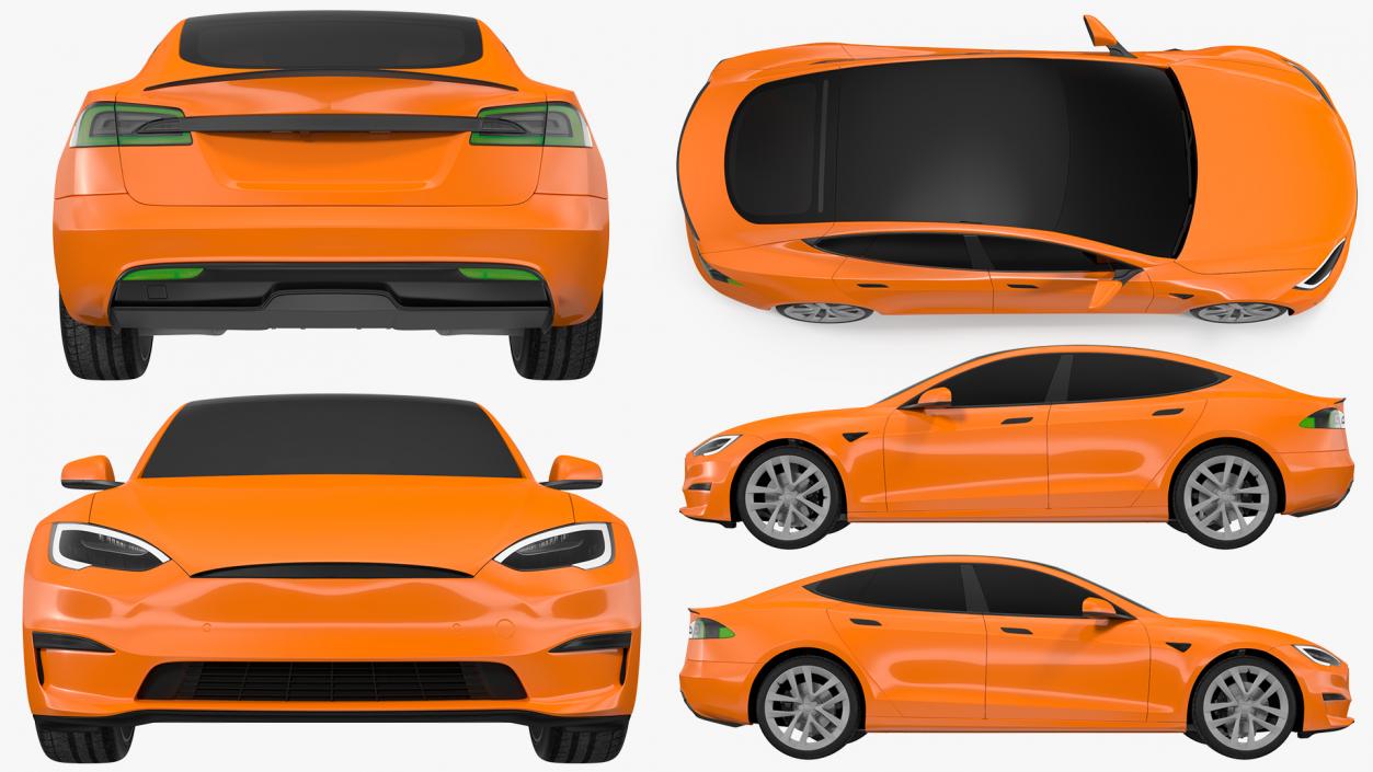 Electric Liftback Sedan Exterior Only 3D