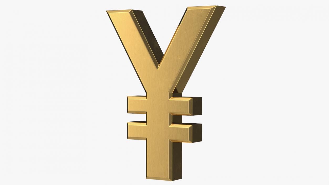 Golden Currency Symbols Collection 3D model