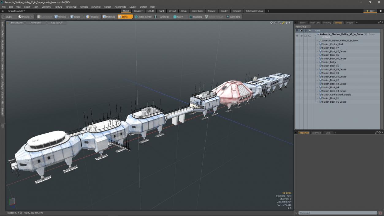 3D model Antarctic Station Halley VI in Snow