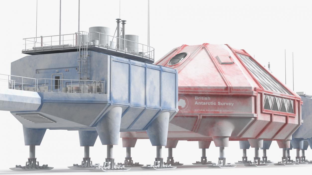 3D model Antarctic Station Halley VI in Snow