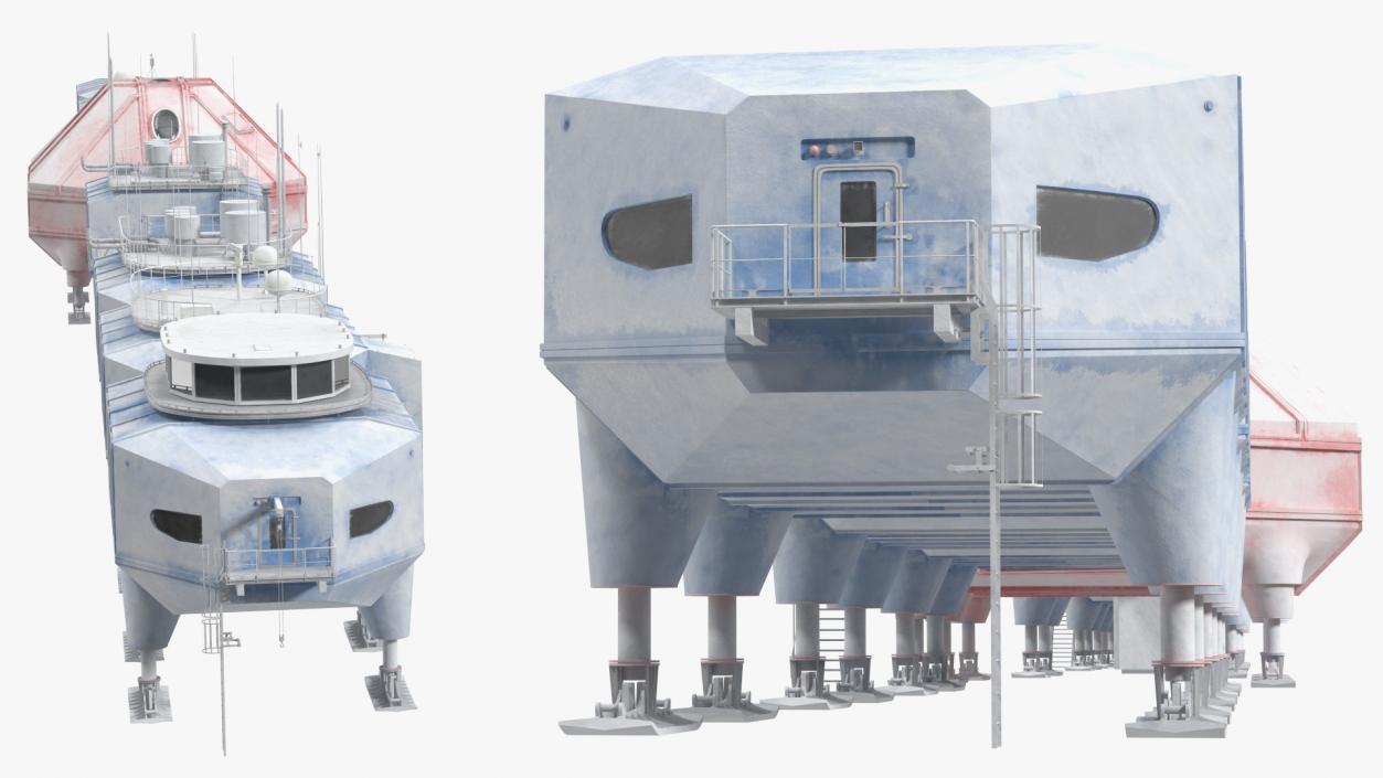 3D model Antarctic Station Halley VI in Snow