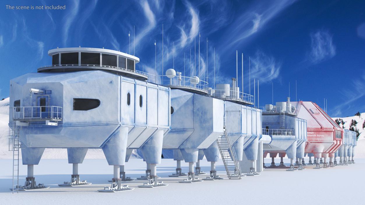 3D model Antarctic Station Halley VI in Snow