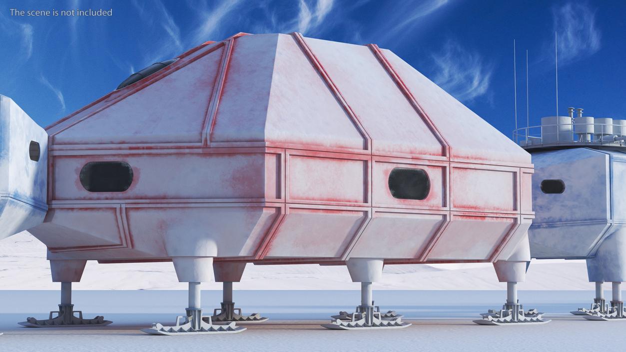 3D model Antarctic Station Halley VI in Snow