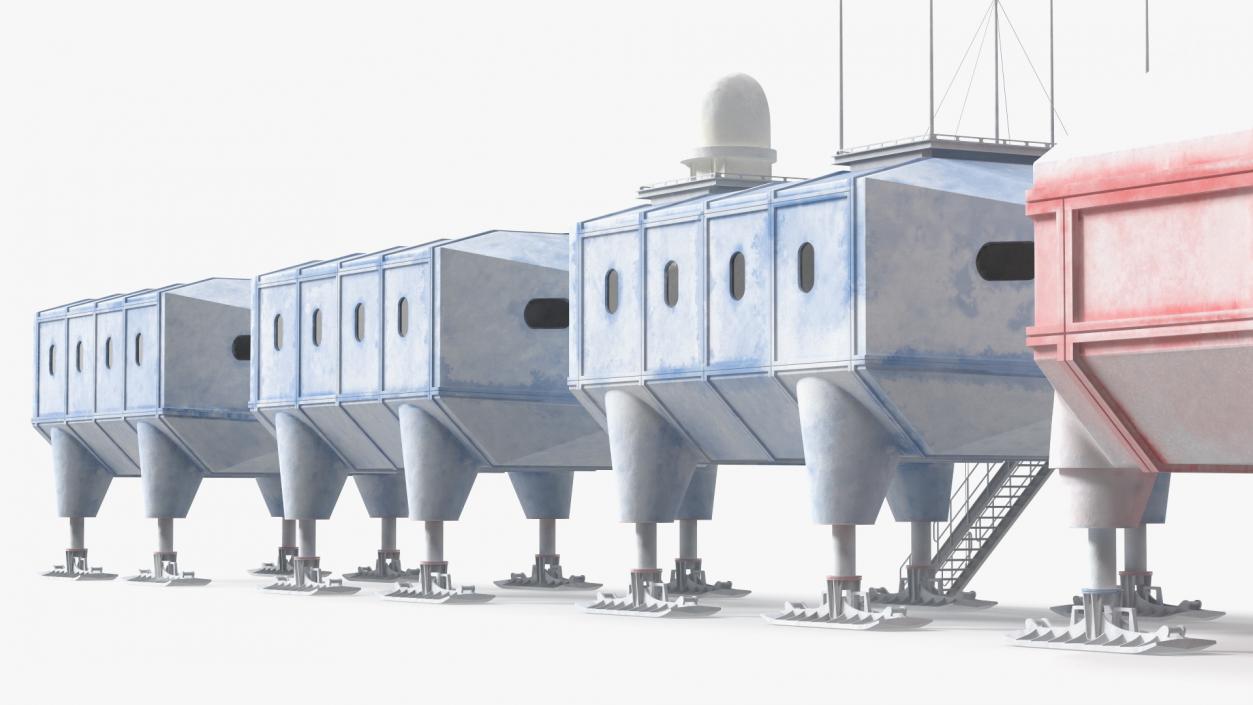 3D model Antarctic Station Halley VI in Snow