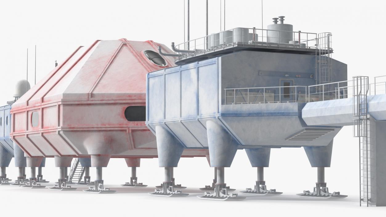 3D model Antarctic Station Halley VI in Snow