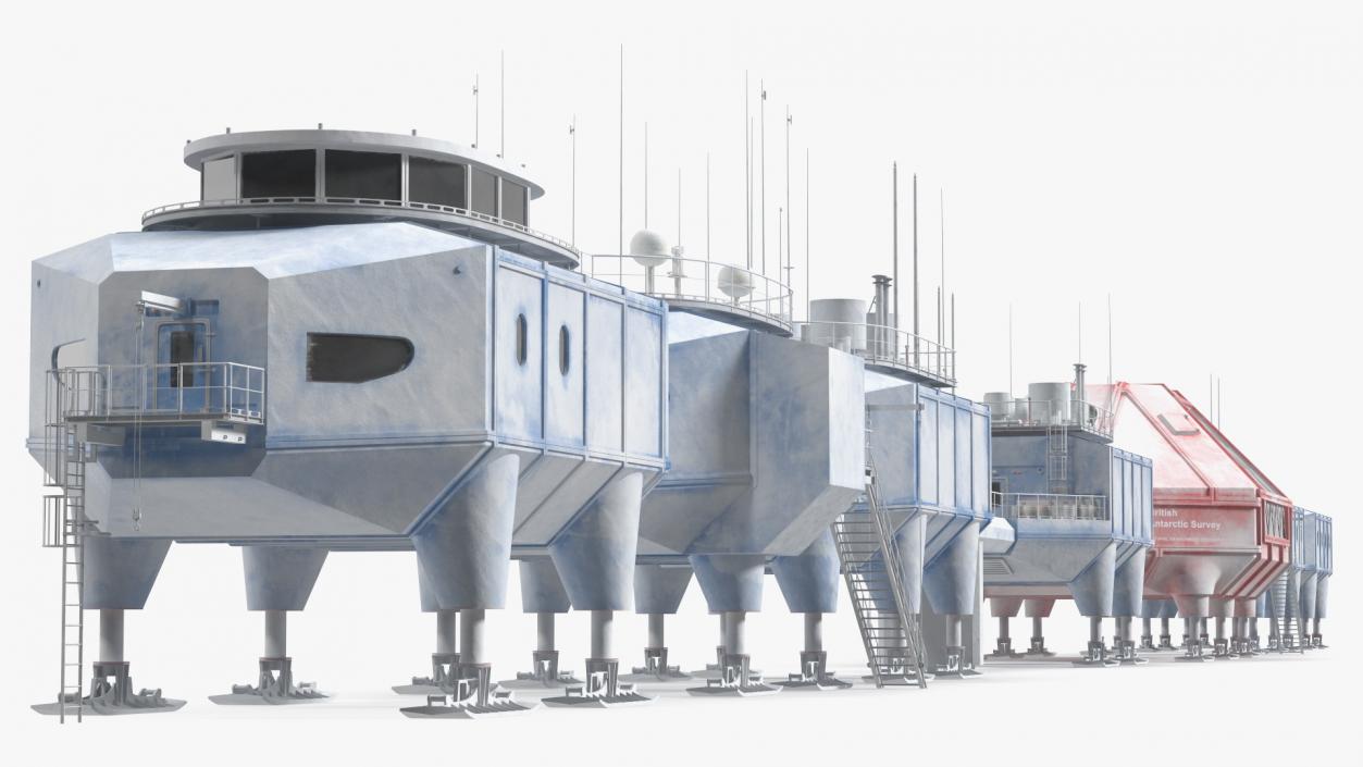 3D model Antarctic Station Halley VI in Snow