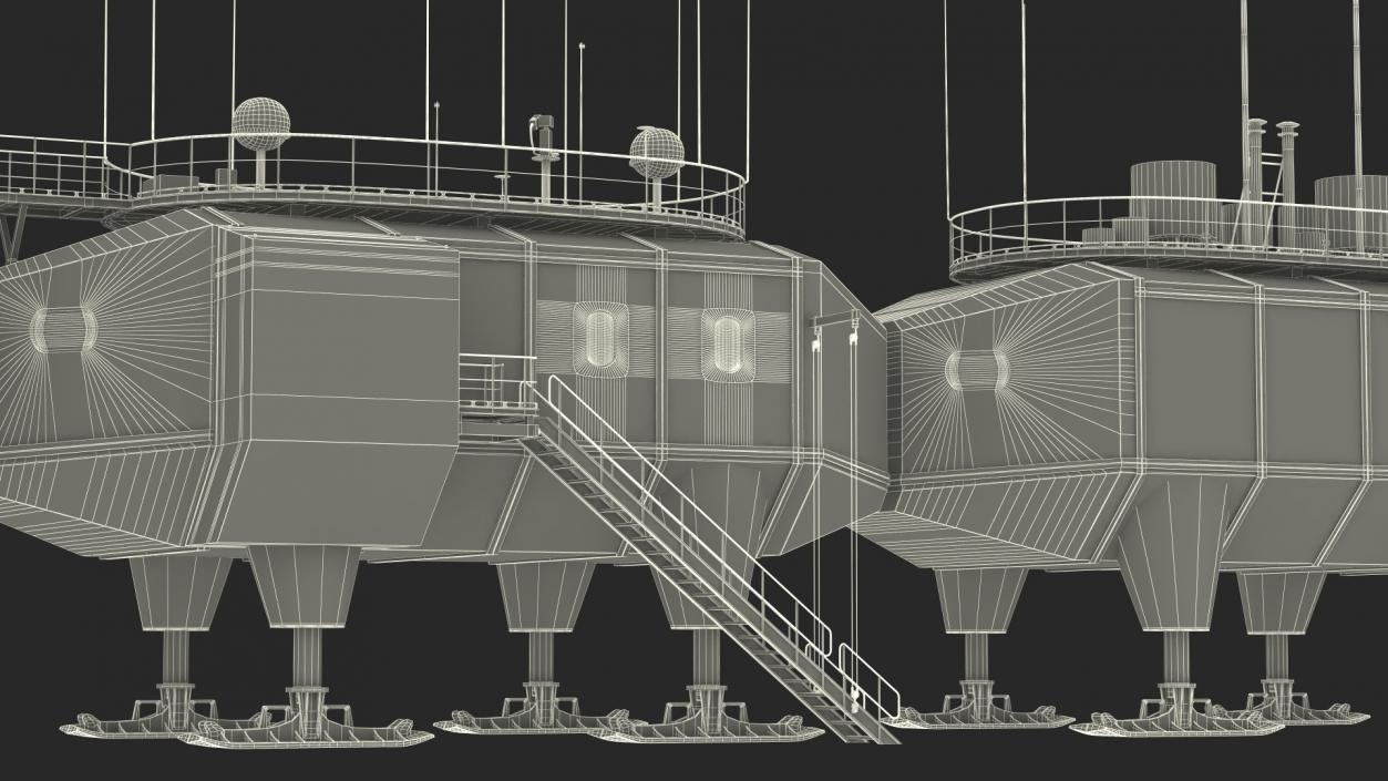 3D model Antarctic Station Halley VI in Snow