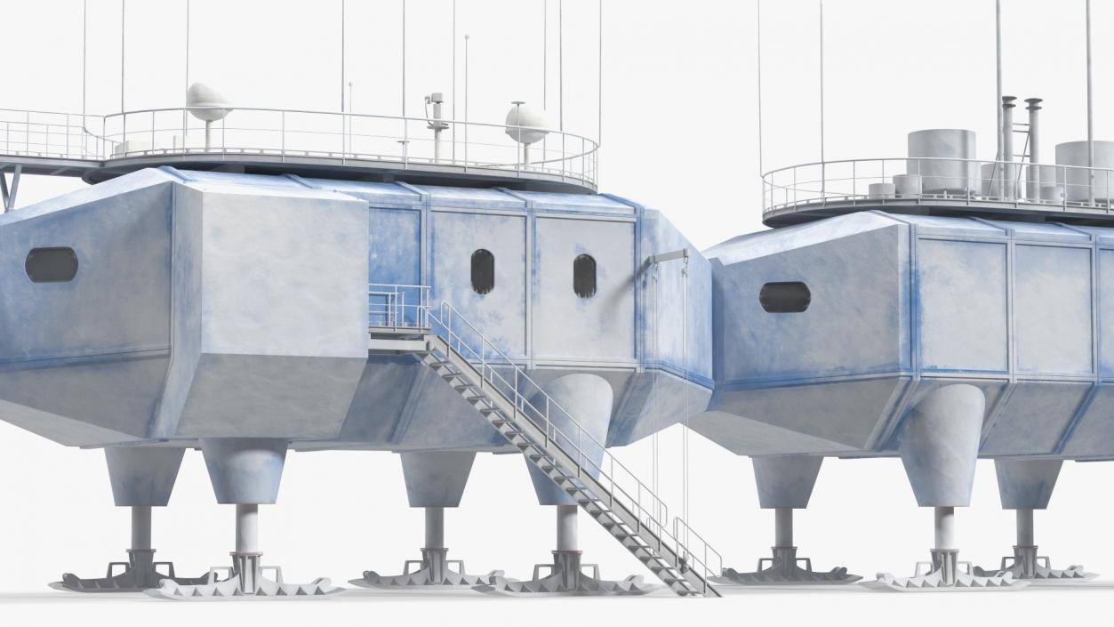 3D model Antarctic Station Halley VI in Snow