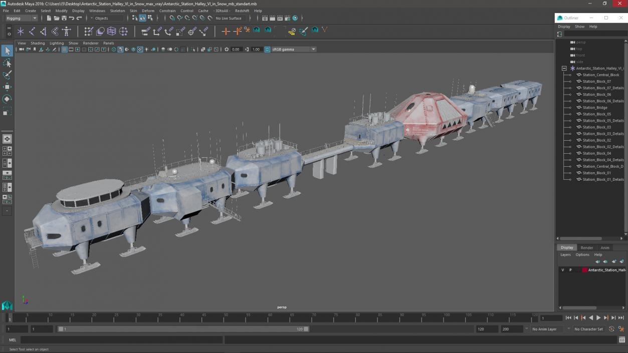 3D model Antarctic Station Halley VI in Snow