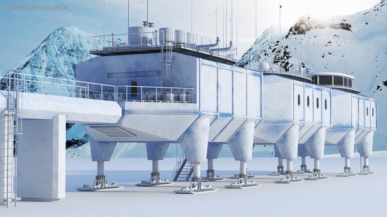 3D model Antarctic Station Halley VI in Snow