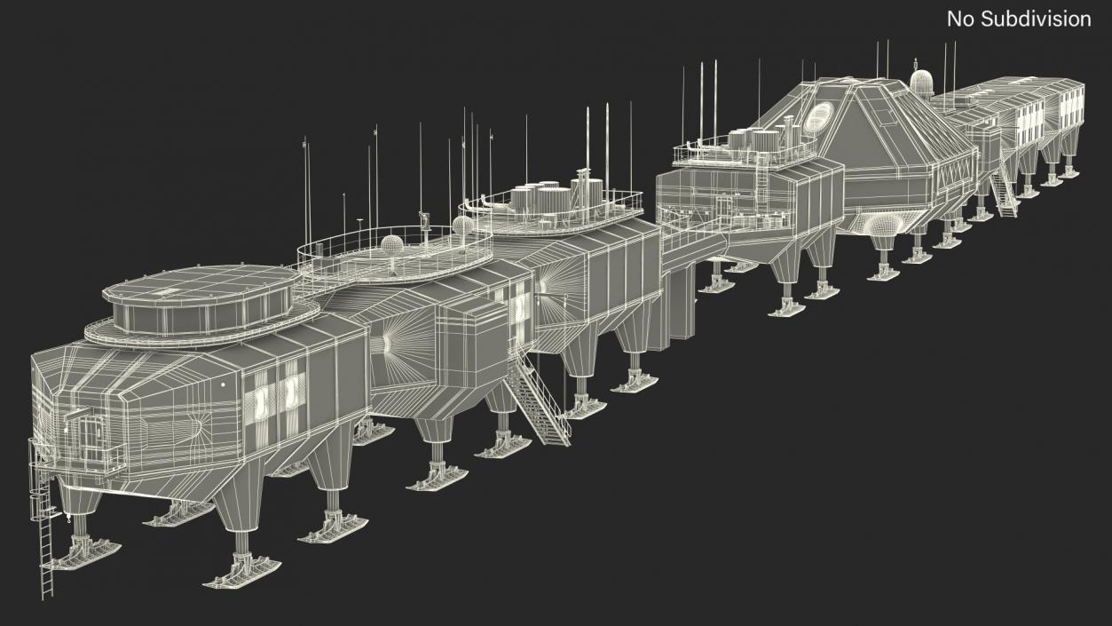 3D model Antarctic Station Halley VI in Snow