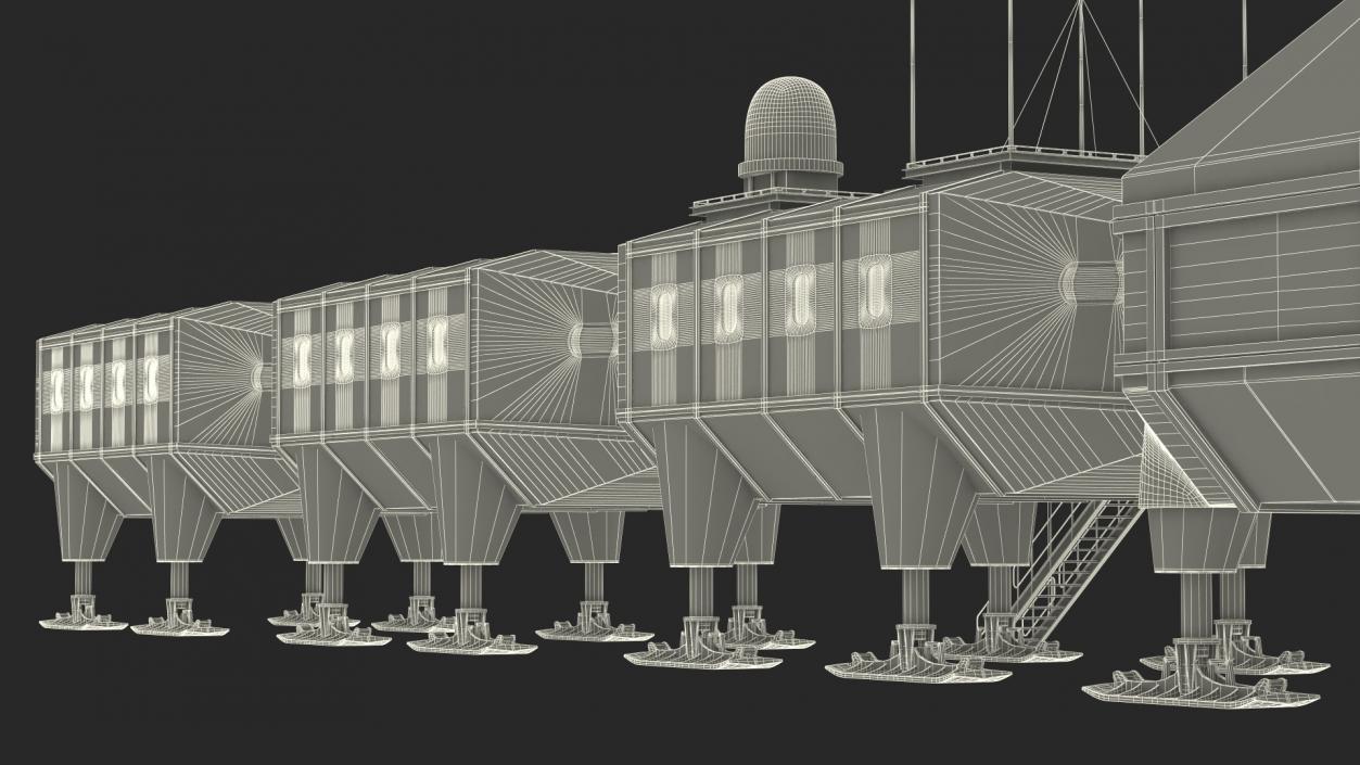 3D model Antarctic Station Halley VI in Snow