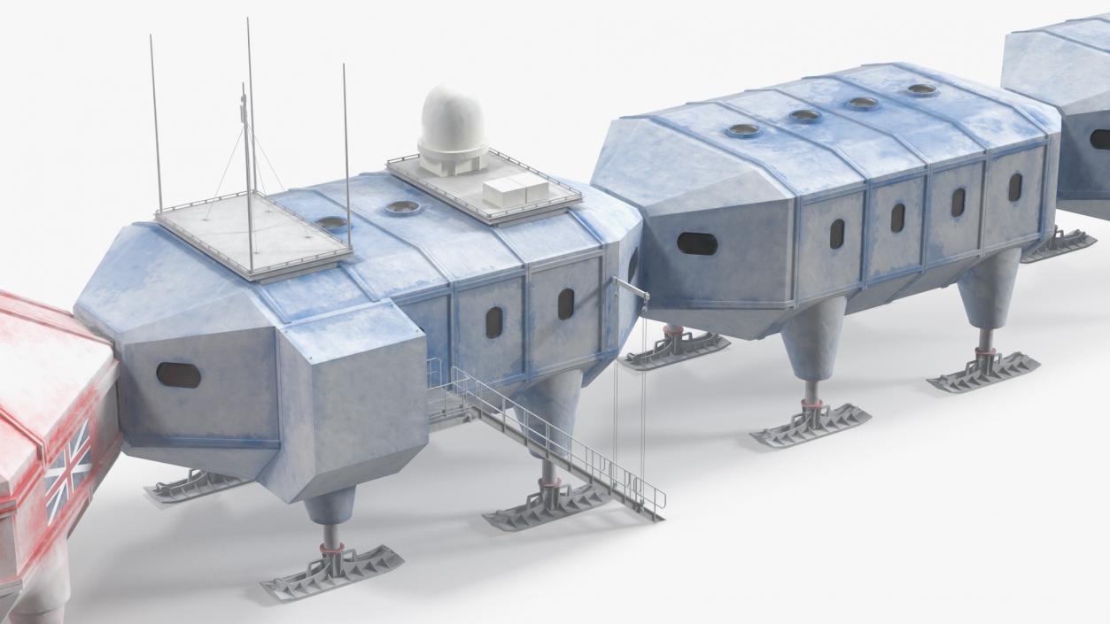 3D model Antarctic Station Halley VI in Snow