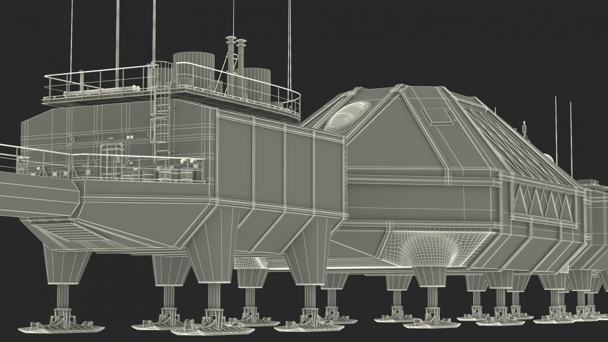 3D model Antarctic Station Halley VI in Snow