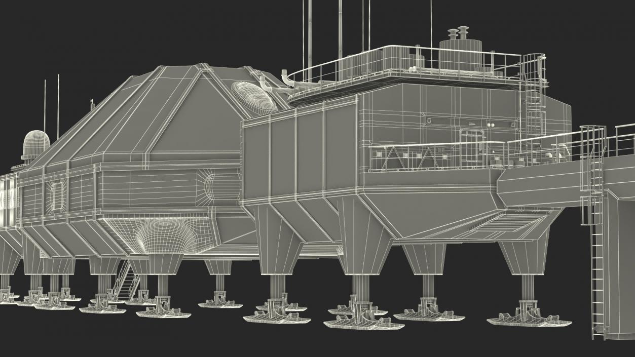 3D model Antarctic Station Halley VI in Snow