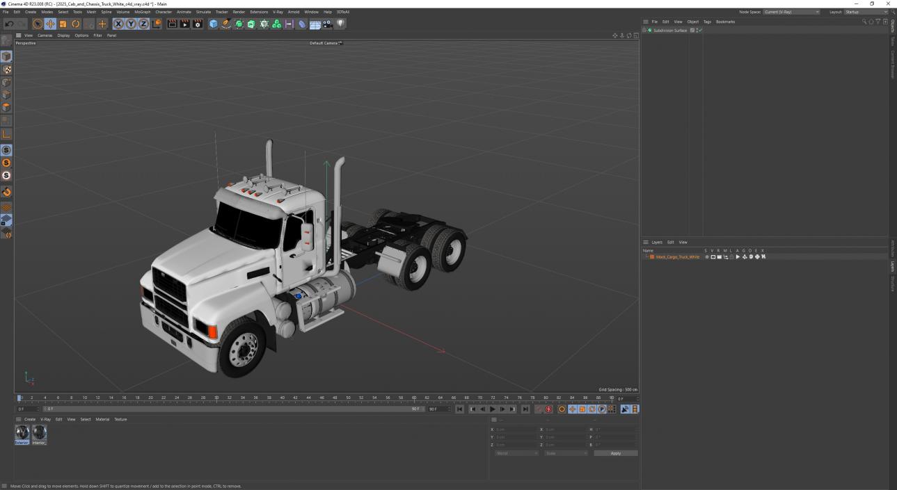 2025 Cab and Chassis Truck White 3D