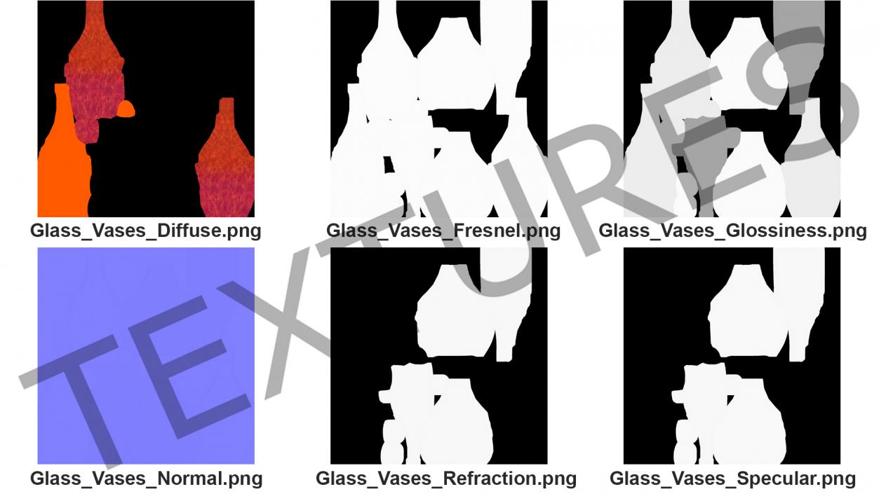 Glass Modern Vases Set 3D