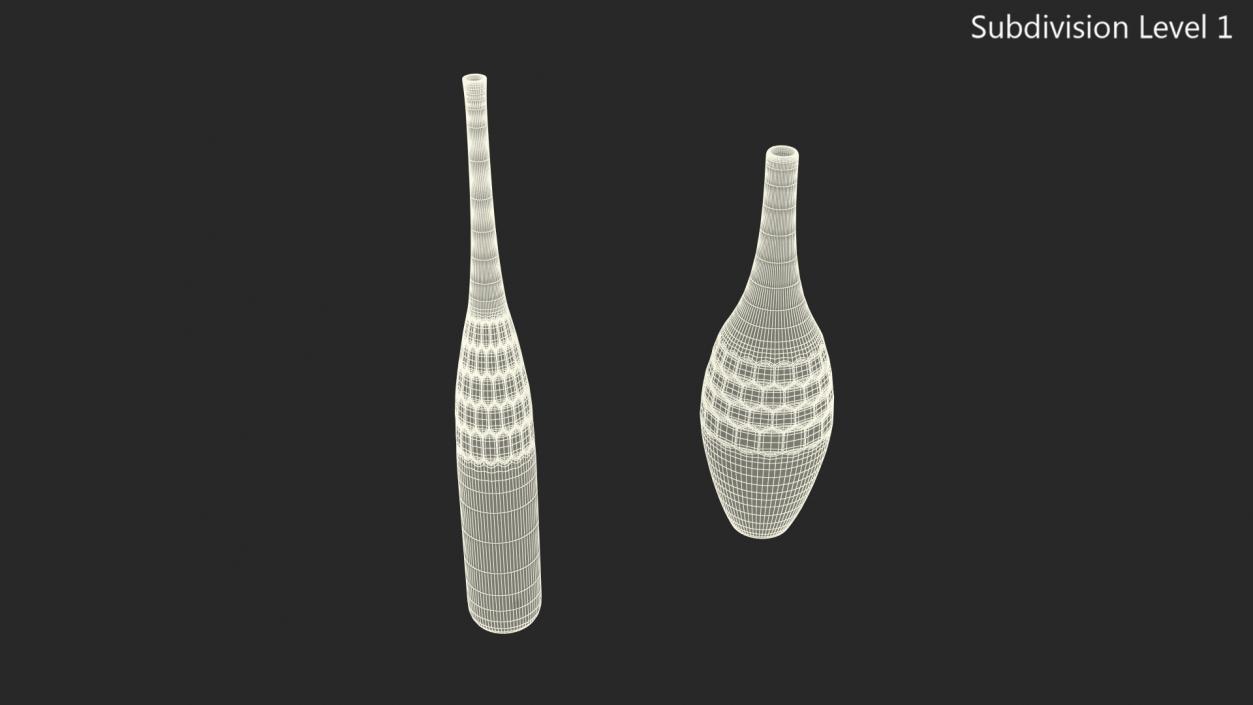 Glass Modern Vases Set 3D