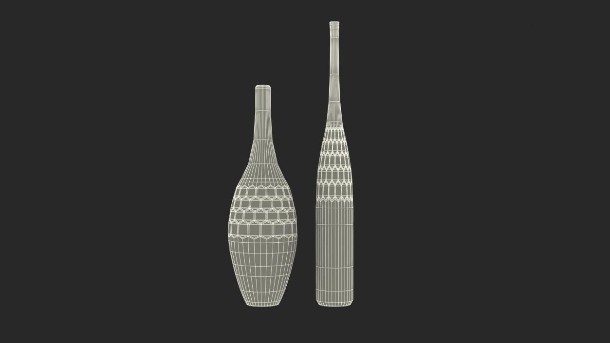 Glass Modern Vases Set 3D