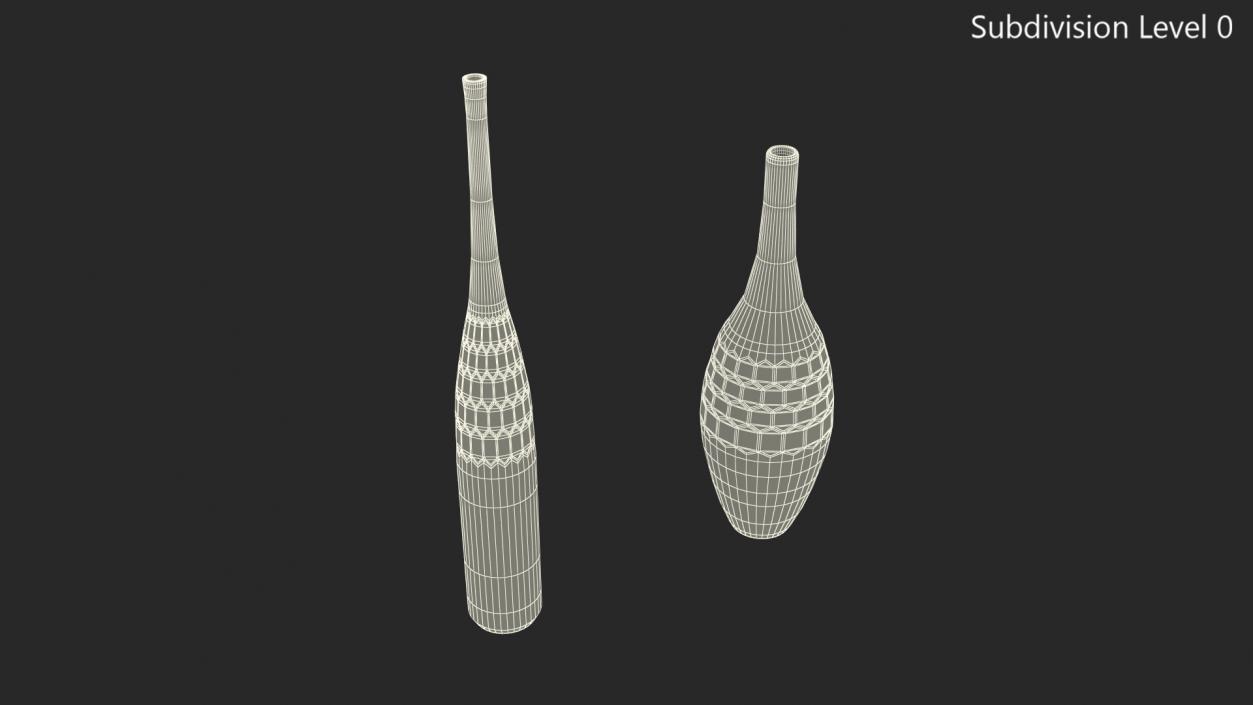 Glass Modern Vases Set 3D