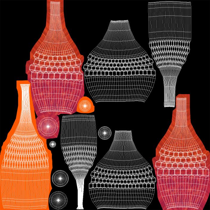 Glass Modern Vases Set 3D