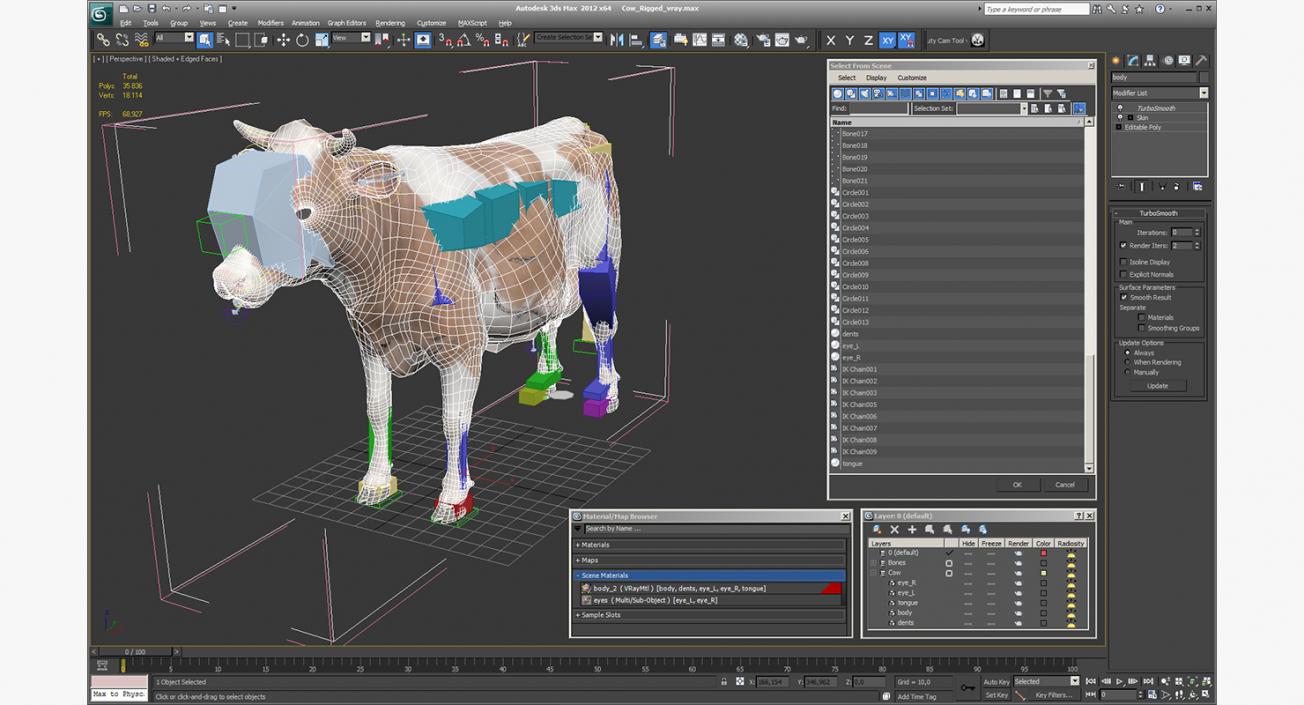 3D model Cow Rigged