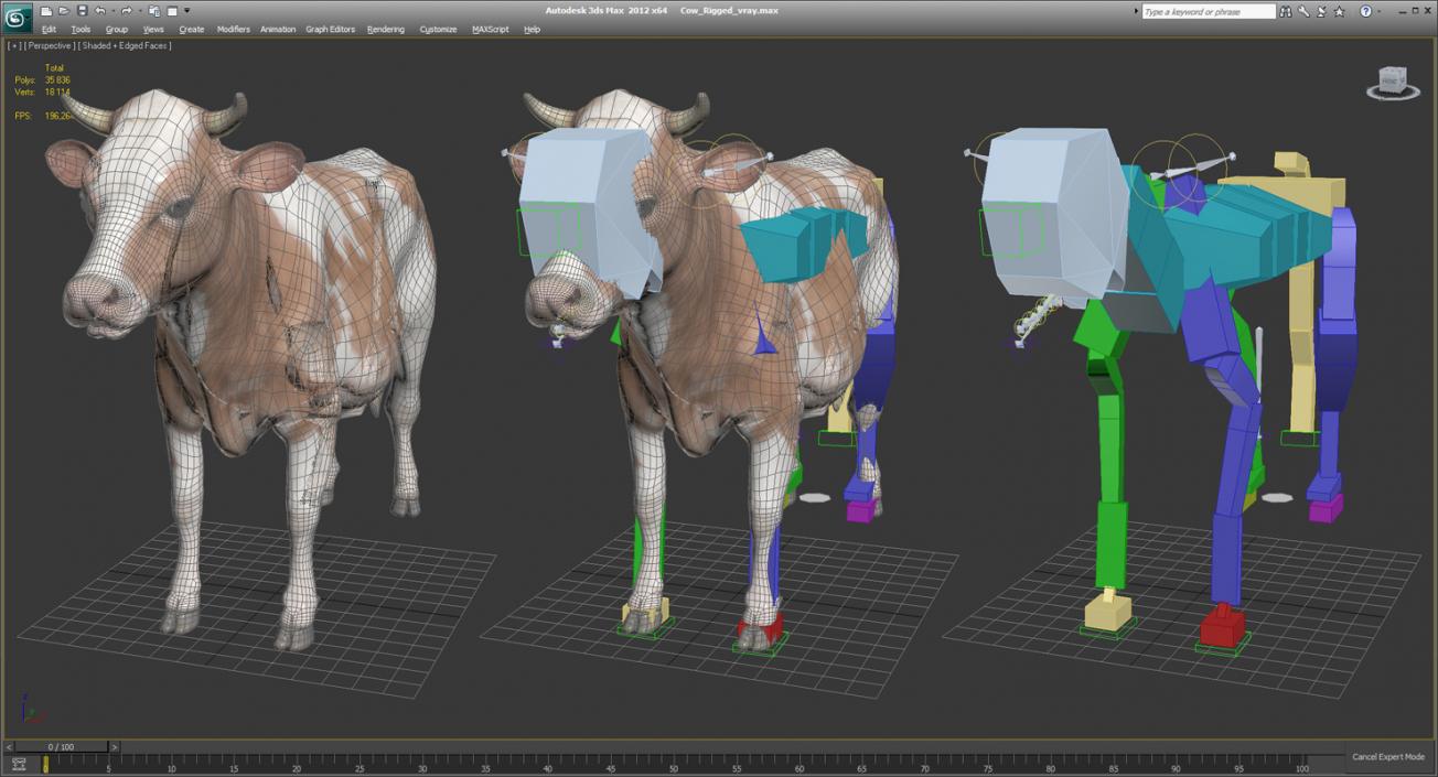 3D model Cow Rigged